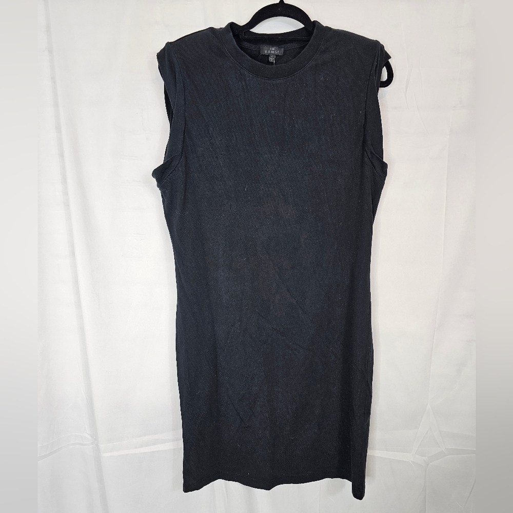 THE Range jersey padded black muscle mini dress crewneck in size Small NWT - Picture 3 of 7